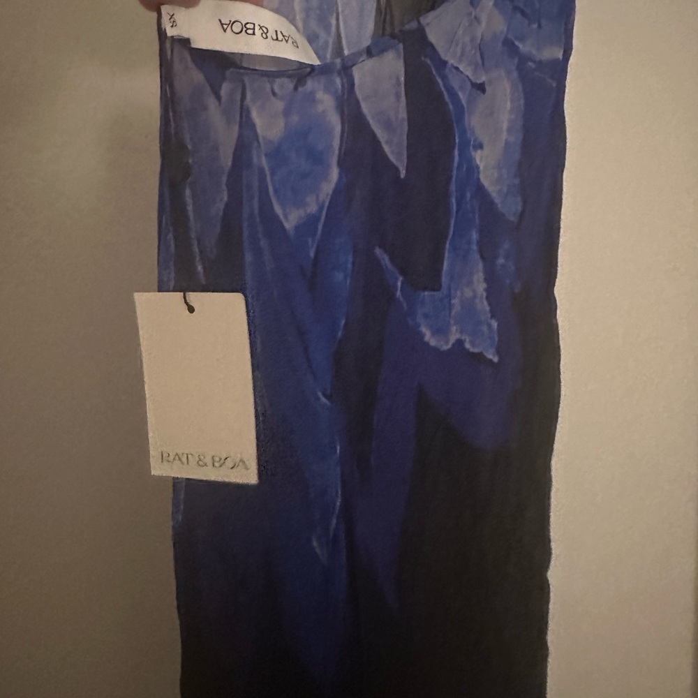 Rat and Boa Carolina dress Blue Floral Backless Swimsuit - Picture 6 of 10